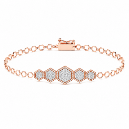HexaLink Geometric Diamond Bracelet
