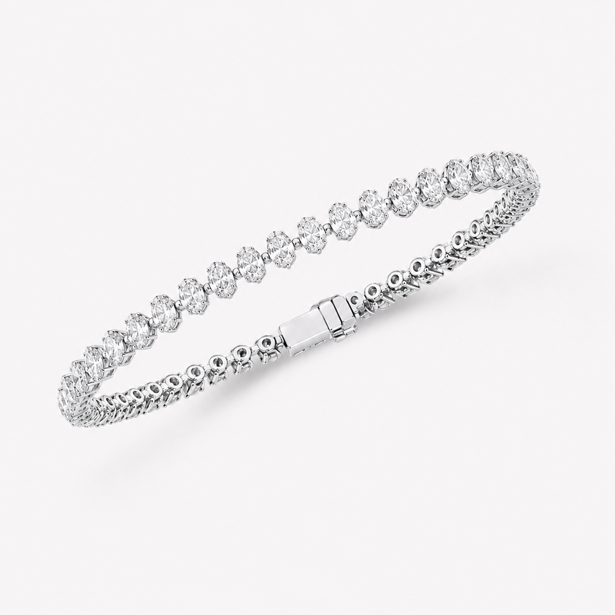 Classic Oval Cluster Tennis Bracelet
