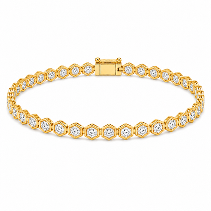 Bold Hexagon Solitaire Diamond Bracelet