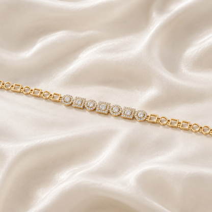 Modern Geometric Diamond Chain Bracelet