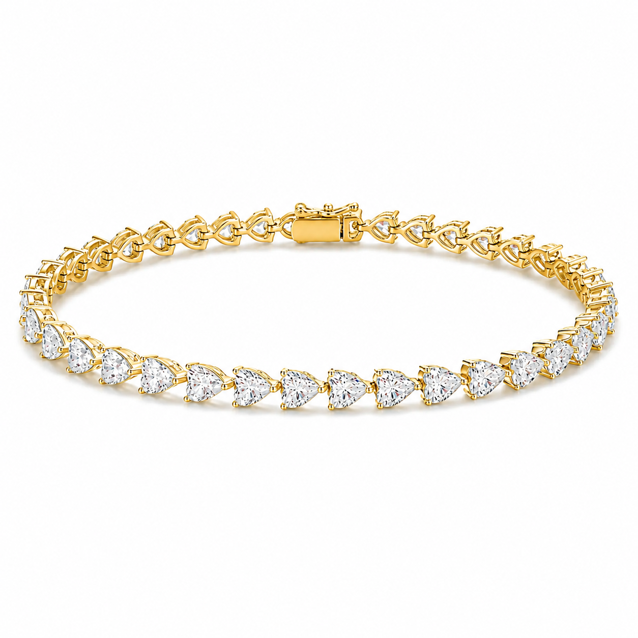 Heart-Cut Diamond Tennis Bracelet