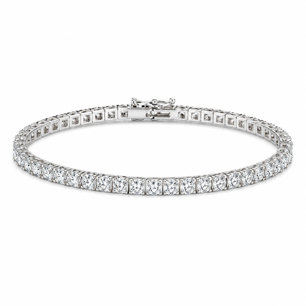 Princess-Cut Diamond Line Bracelet