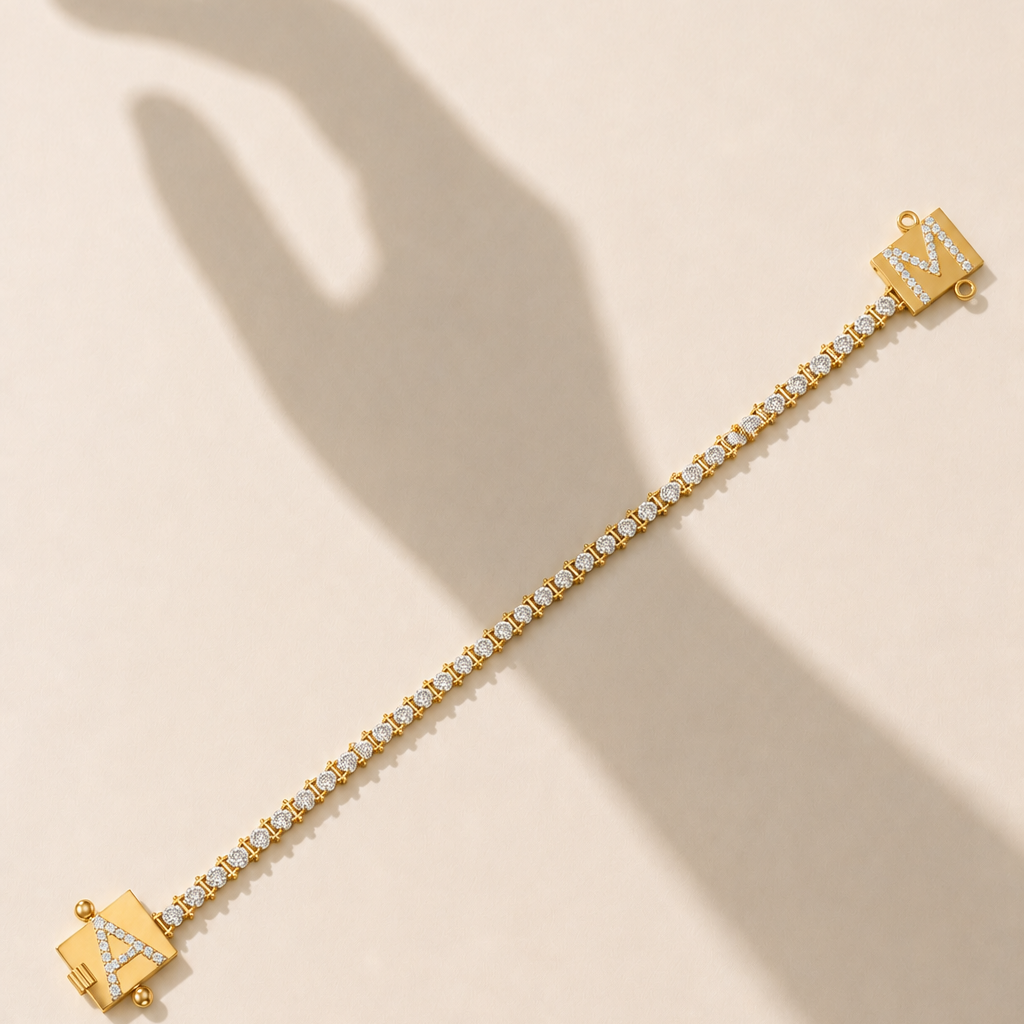 Personalized Initial Diamond Tennis Bracelet