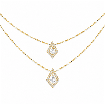 Geometric Halo Diamond Pendant