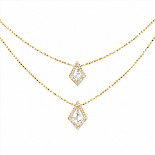 Geometric Halo Diamond Pendant