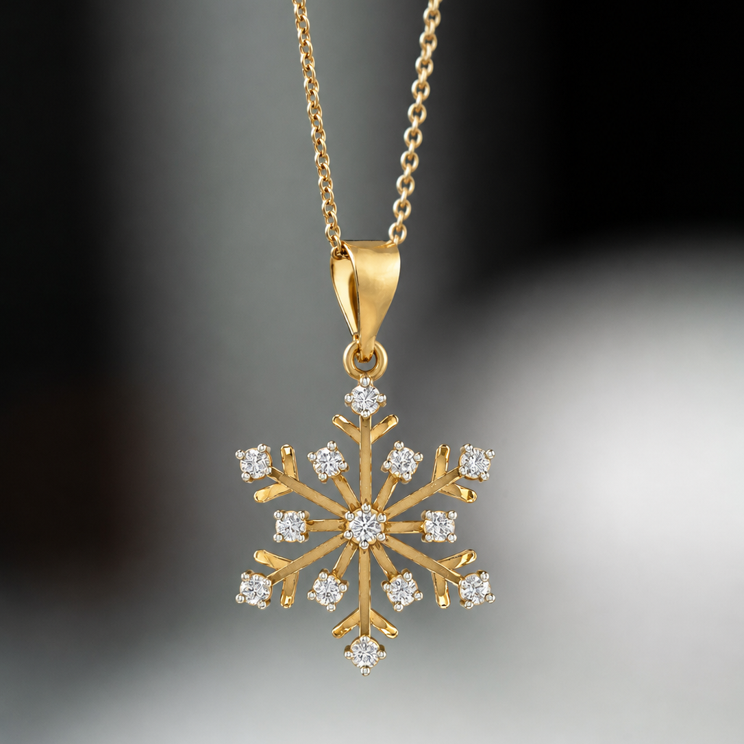 Shining Snowflake Star Pendant
