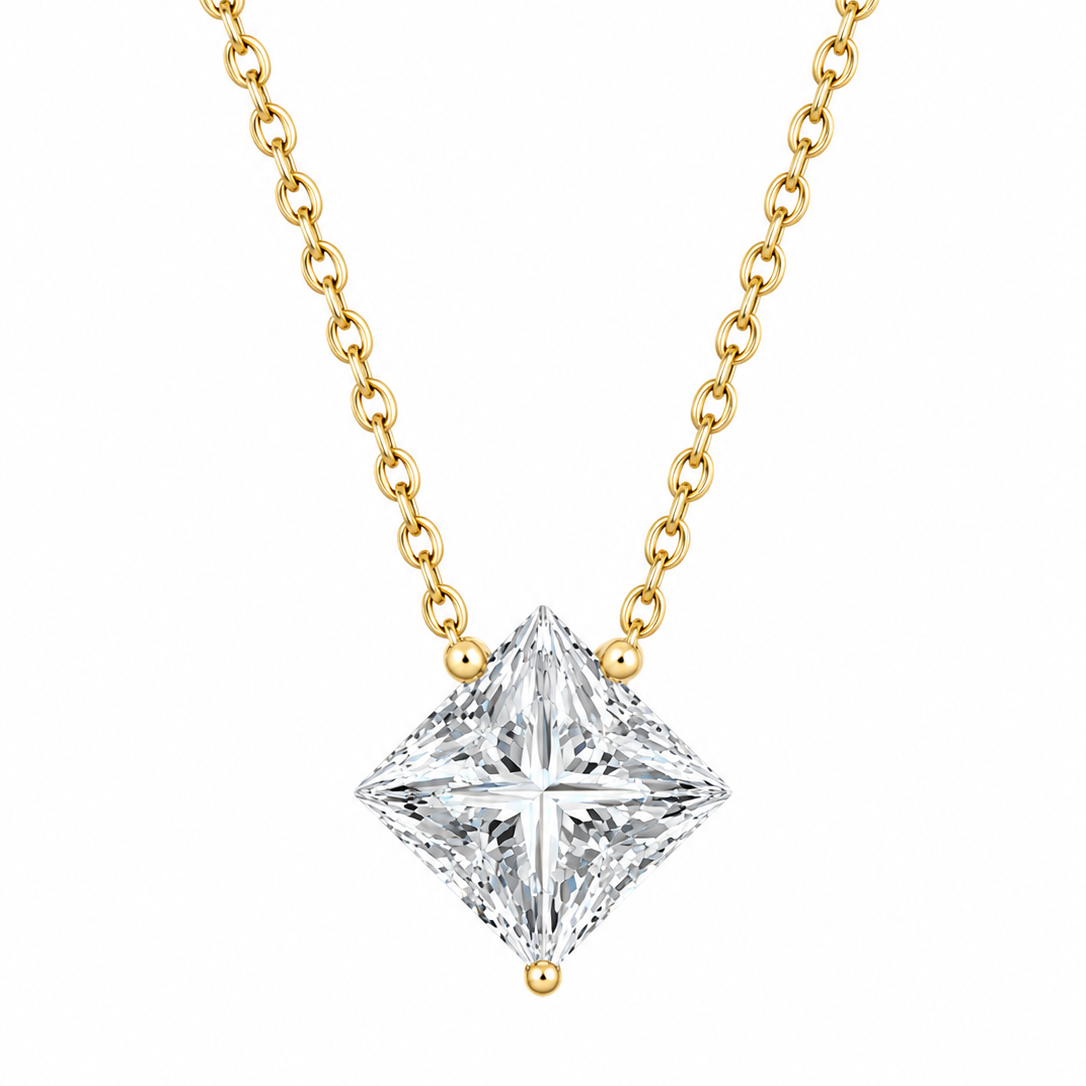 Square Solitaire Pendant