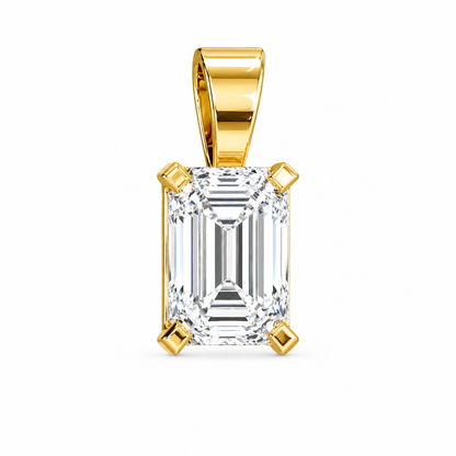 Emerald Cut Solitaire Diamond Pendant