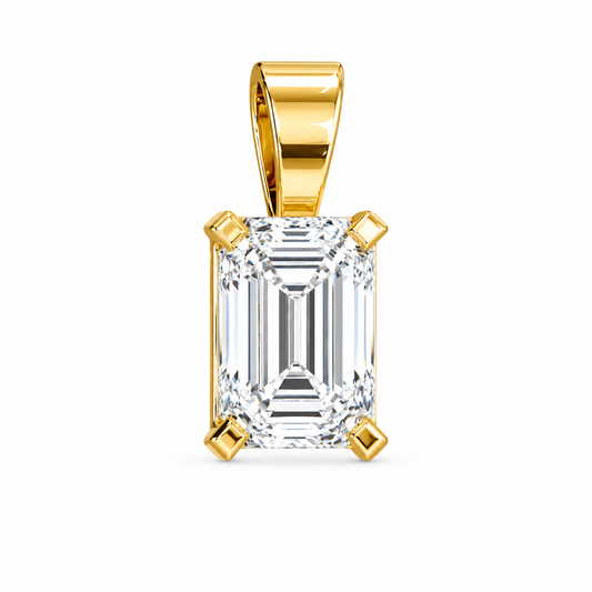 Emerald Cut Solitaire Diamond Pendant