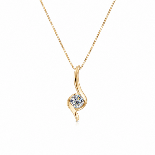 Twisted Curved Solitaire Pendant