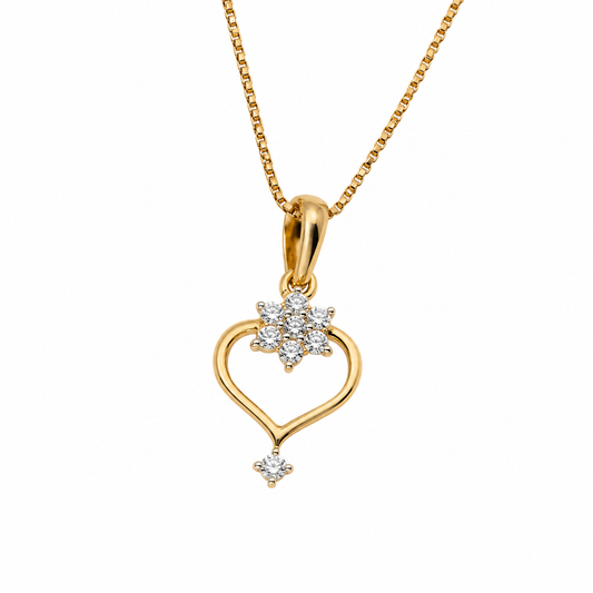 Dazzling Star in a Heart Pendant