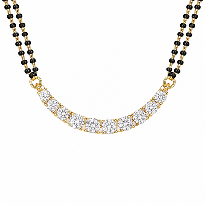 Single Line Diamond Necklace Mangalsutra