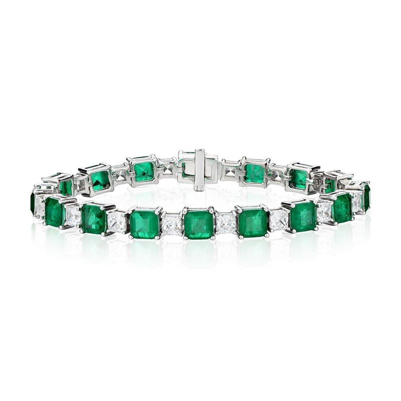 Emerald Elegance Tennis Bracelet