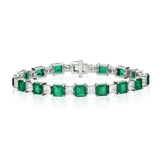 Emerald Elegance Tennis Bracelet