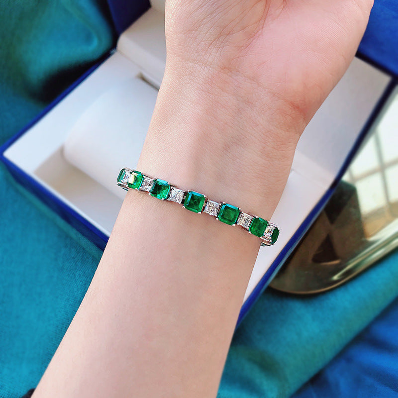 Emerald Elegance Tennis Bracelet