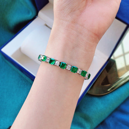 Emerald Elegance Tennis Bracelet
