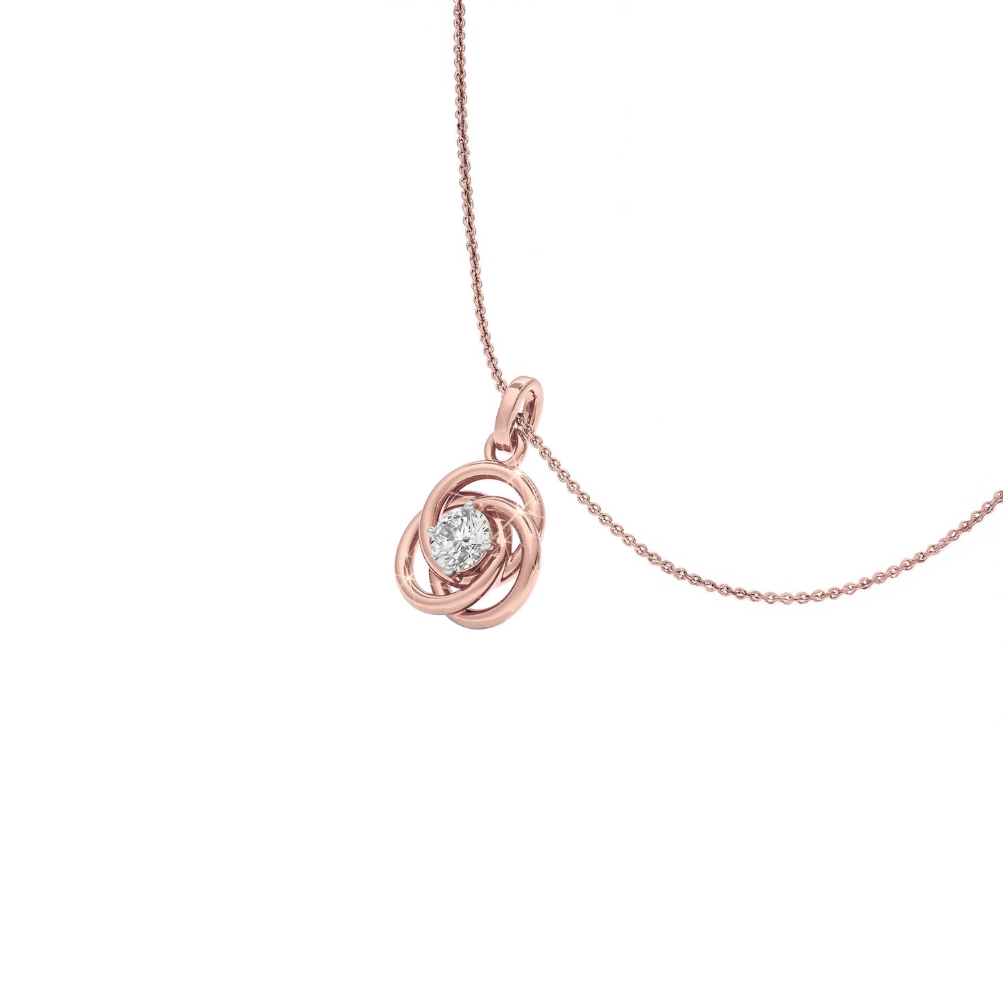 Modern Spiral Diamond Pendant
