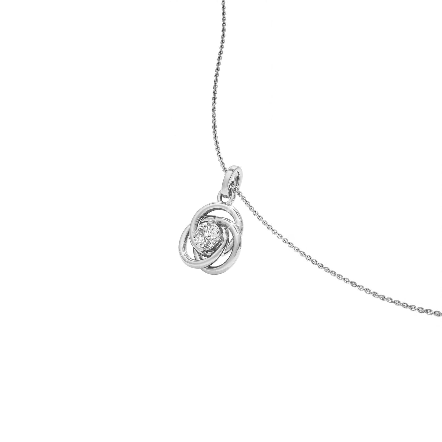 Modern Spiral Diamond Pendant