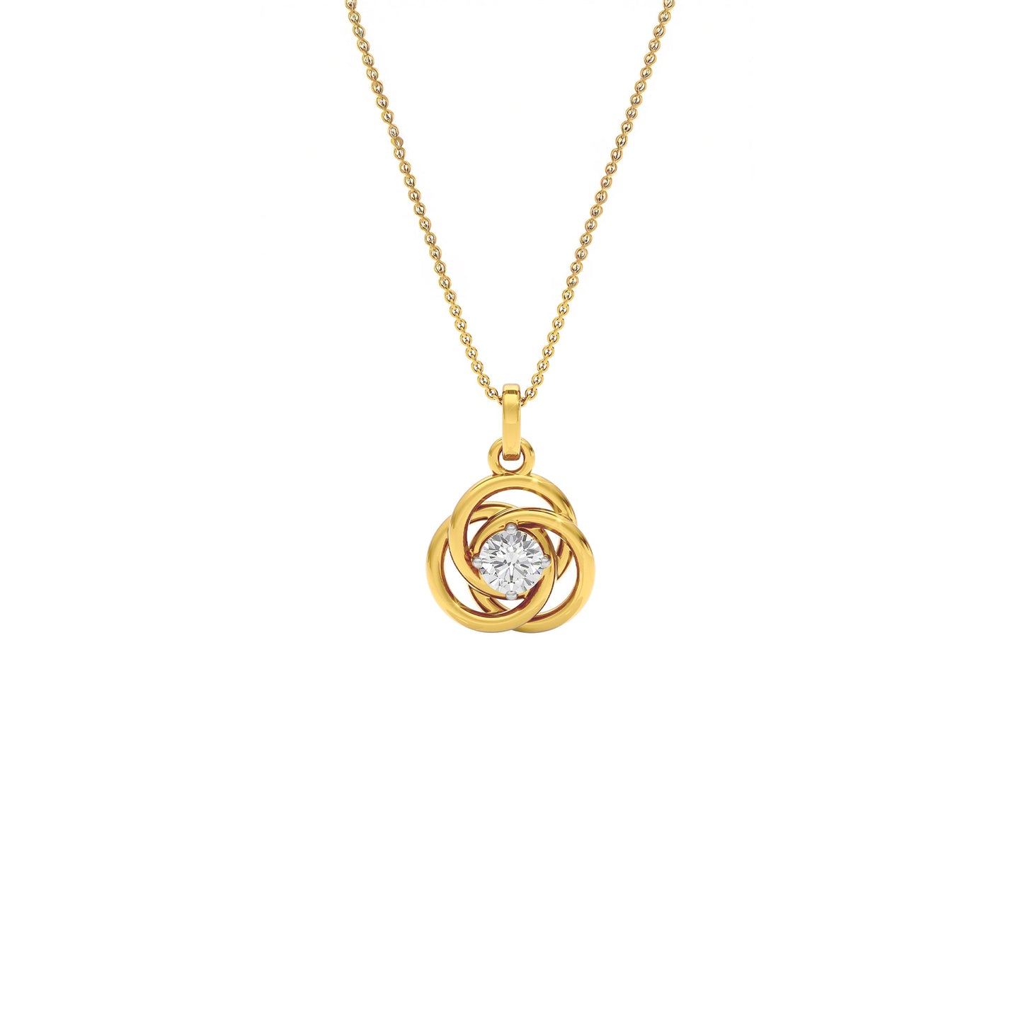 Modern Spiral Diamond Pendant