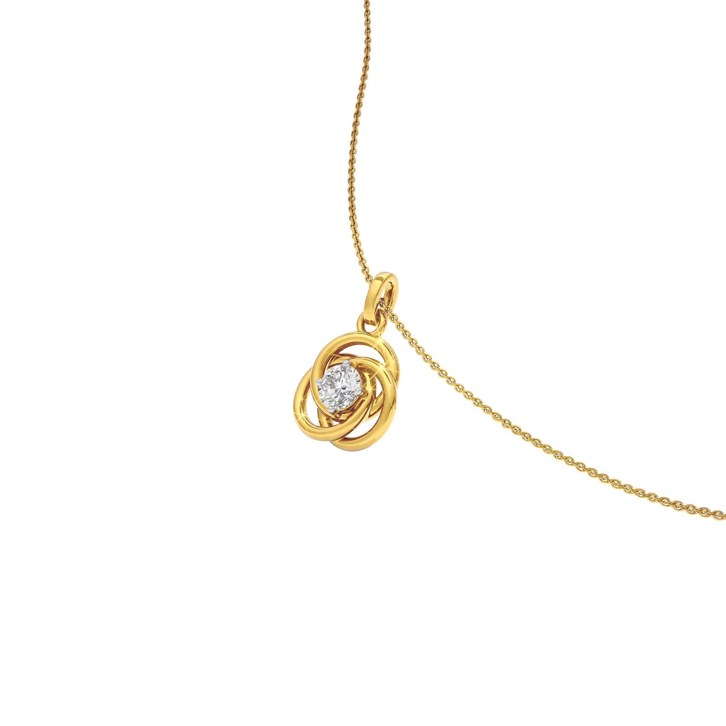 Modern Spiral Diamond Pendant