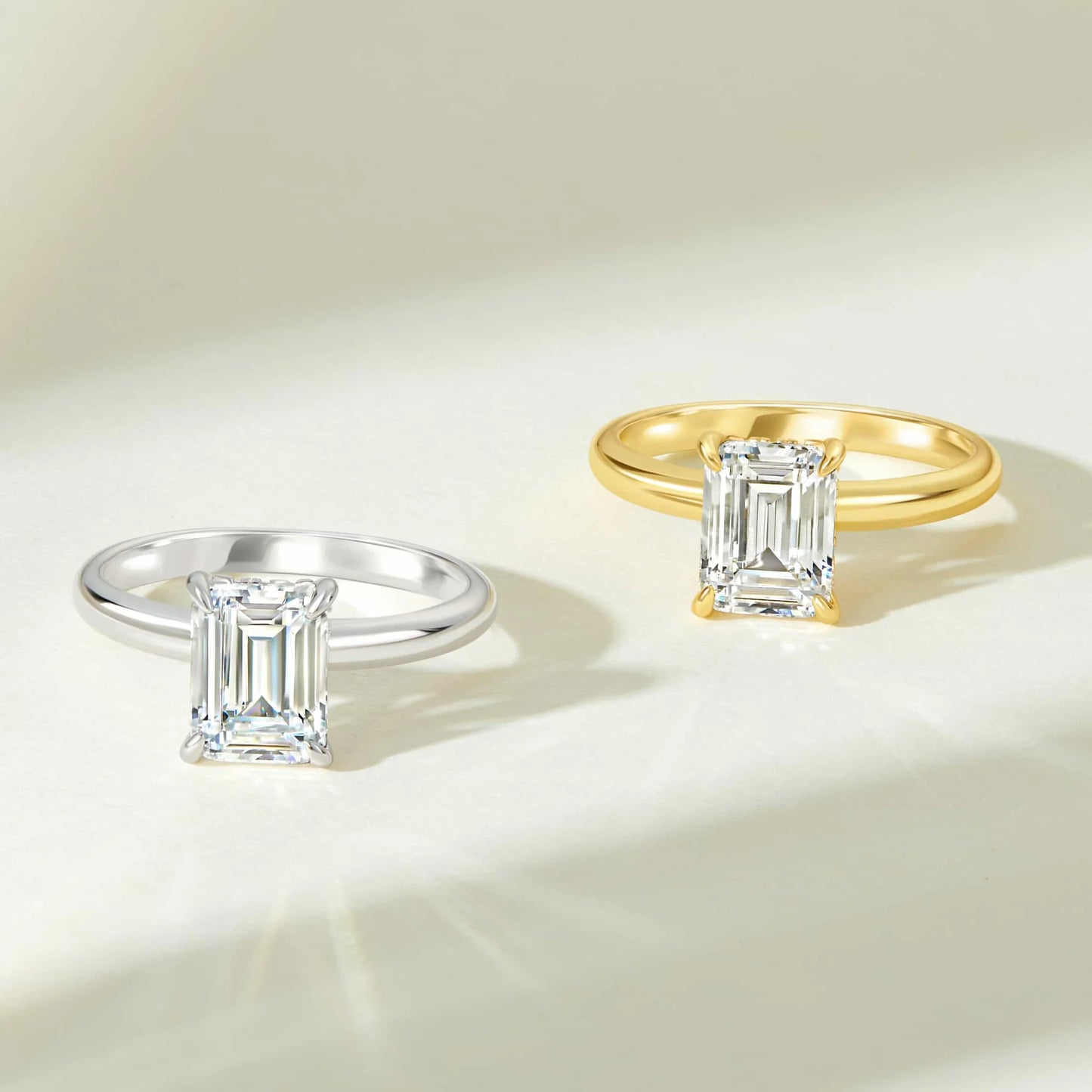 1.5Ct Classic White Emerald Solitaire Ring