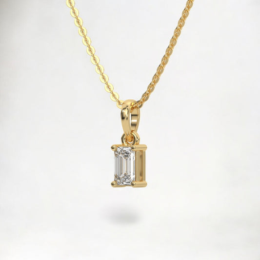 Emerald solitaire pendant