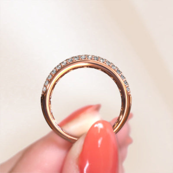 Triple Row Diamond Eternity Band