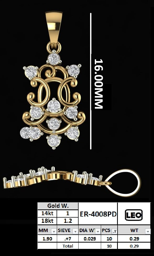 Ornate-designed Diamond Pendant