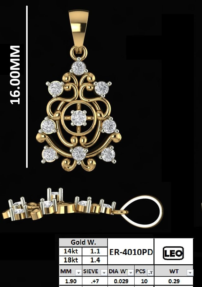 Classic Heritage Floral Diamond Pendant