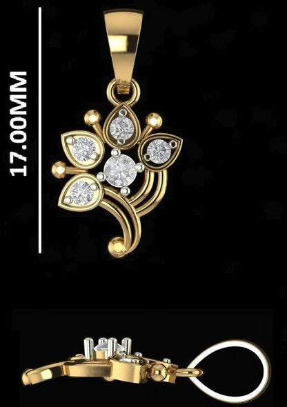 Petal-Drop Diamond Cluster Pendant