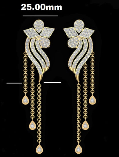 Elegant Gold Tassel Earrings