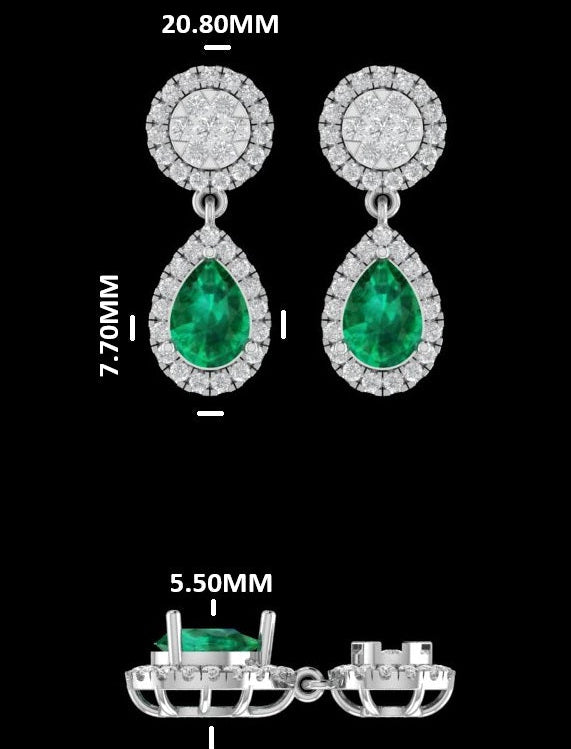 Radiant Sunburst Pear-Drop Gemstone Pendant Set