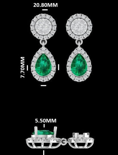 Radiant Sunburst Pear-Drop Gemstone Pendant Set