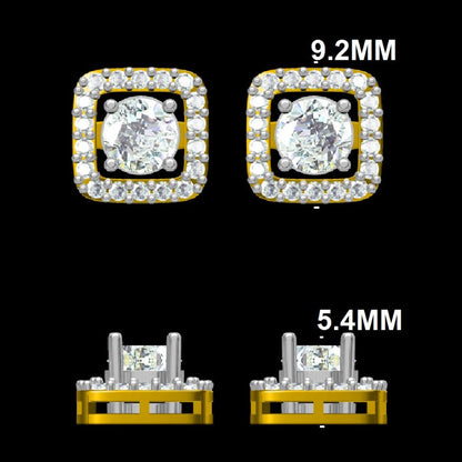 Radiant Square Halo Studs
