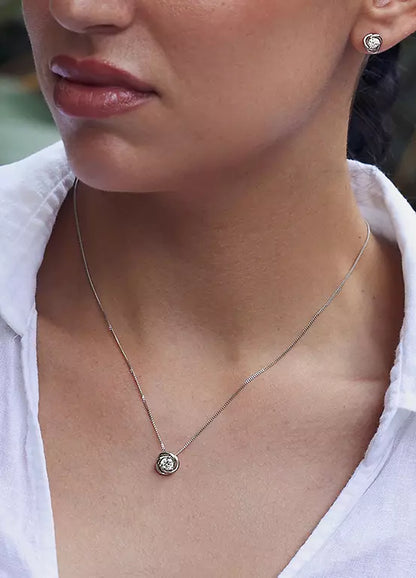 Modern Spiral Diamond Pendant