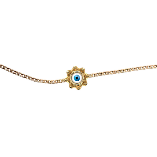 Blooming Evil Eye Chain Bracelet