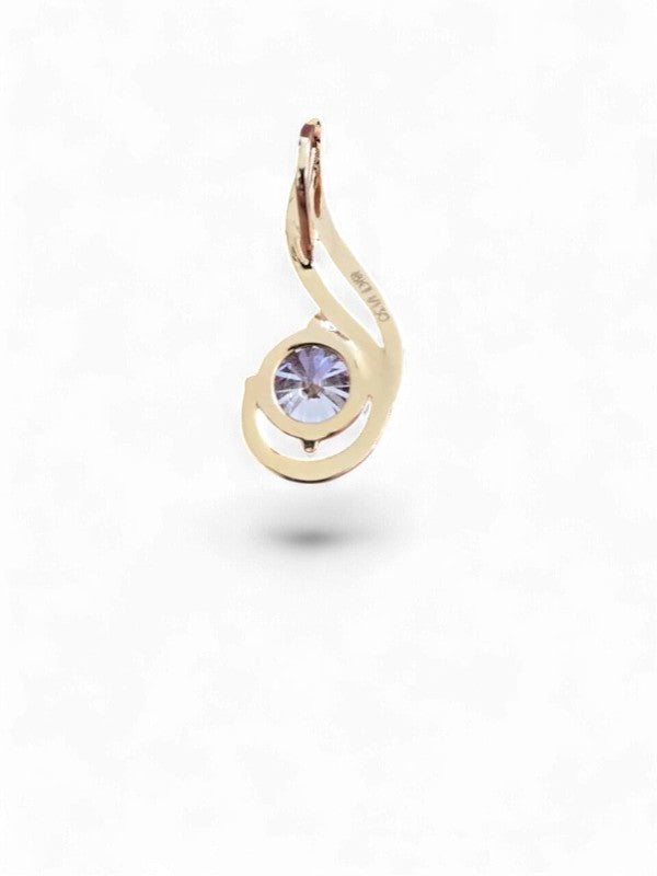Elegant Curved Noops Solitaire Pendant