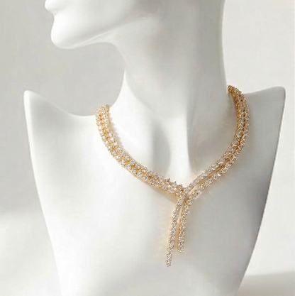 Princess Cut Diamond Necklace with Earrings