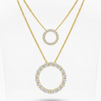 Rings of Life Modern Circle Diamond Pendant