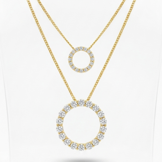 Rings of Life Modern Circle Diamond Pendant