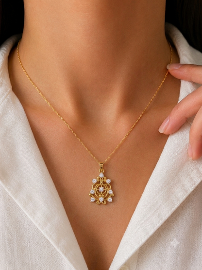 Vintage Design Inspired Diamond Pendant