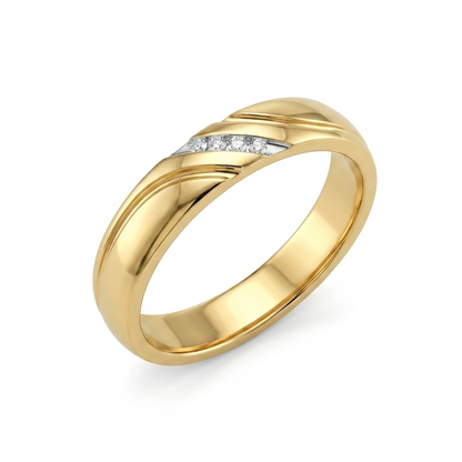 The Minimalist Groove Diamond Band Ring