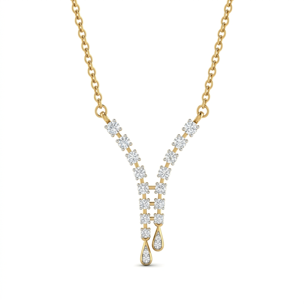 Celestia Y-shape Geometric Diamond Drop Pendant