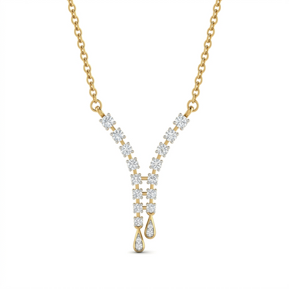 Celestia Y-shape Geometric Diamond Drop Pendant