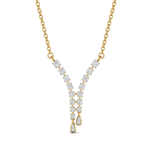Celestia Y-shape Geometric Diamond Drop Pendant