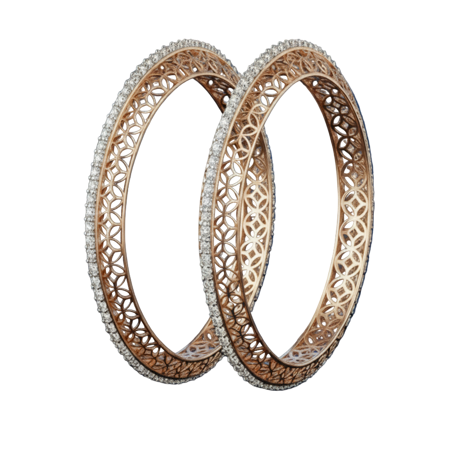 Regal Circle Filigree Diamond Bangle