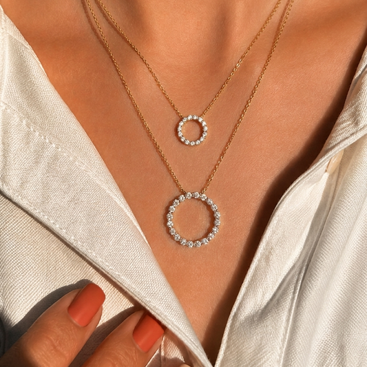 Rings of Life Modern Circle Diamond Pendant