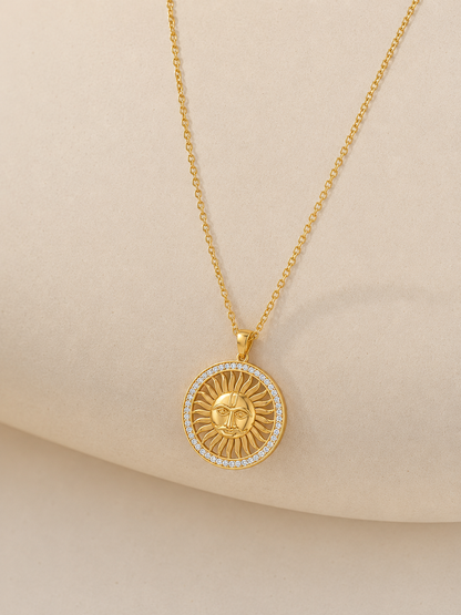Shop our stunning Gold Sun Diamond Pendant. Featuring 46 sparkling diamonds set in 18K & 14K BIS Hallmarked gold. A perfect piece for festivals and occasions. Explore New Trending Designs at Tathyaa.
