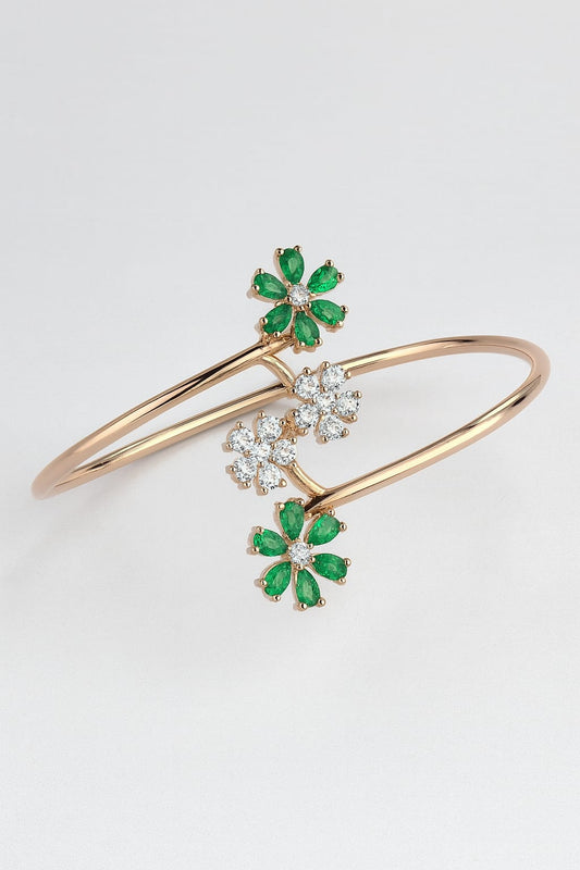Green Floral Diamond Bracelet Kadaa