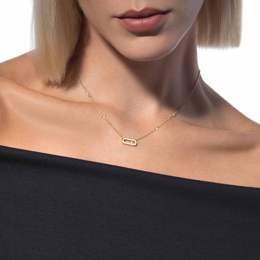 Minimalist Flat Bar Pendant with Chain